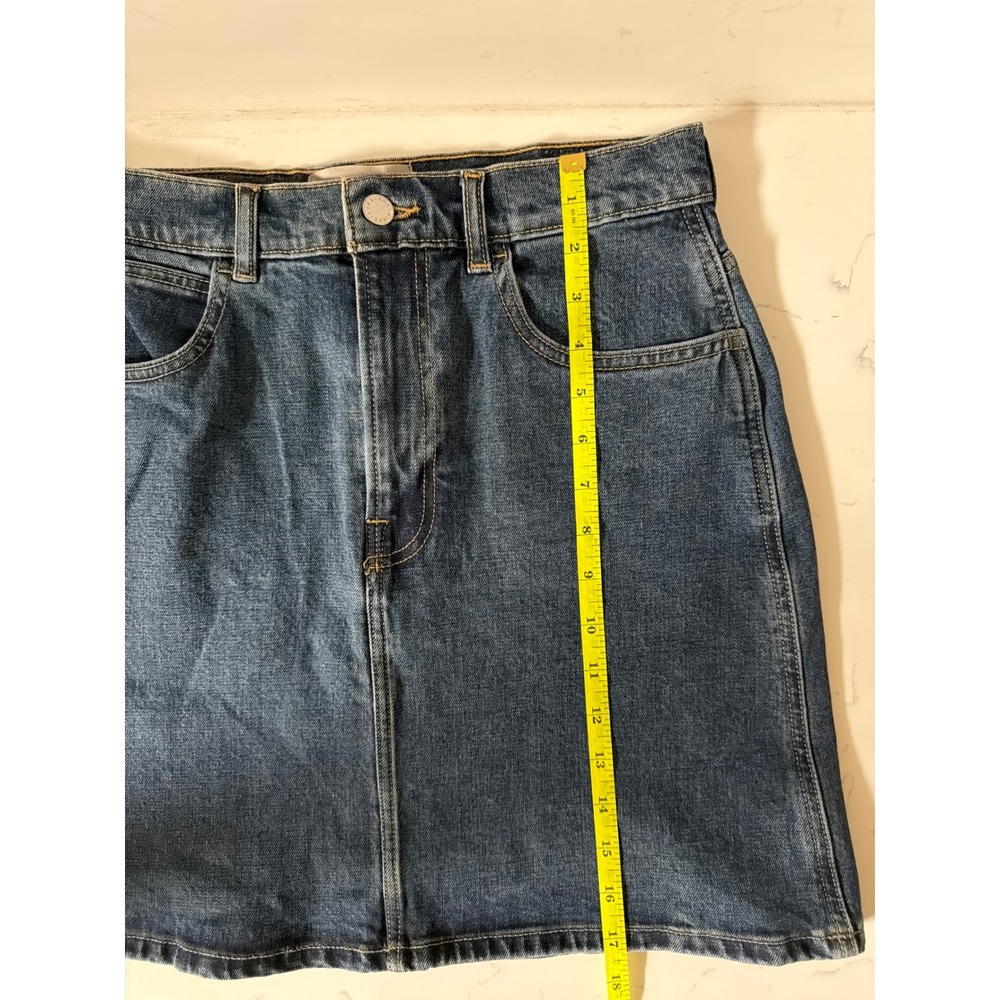 Everlane The Way High Denim Skirt Organic Cotton Blue Mini Skirt 28 High Rise - Picture 8 of 9